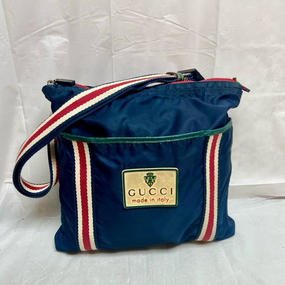 Vintage, Gucci, Rare Nylon, Red White and Blue Shoulder-Crossbody Bag - Picture 5 of 16